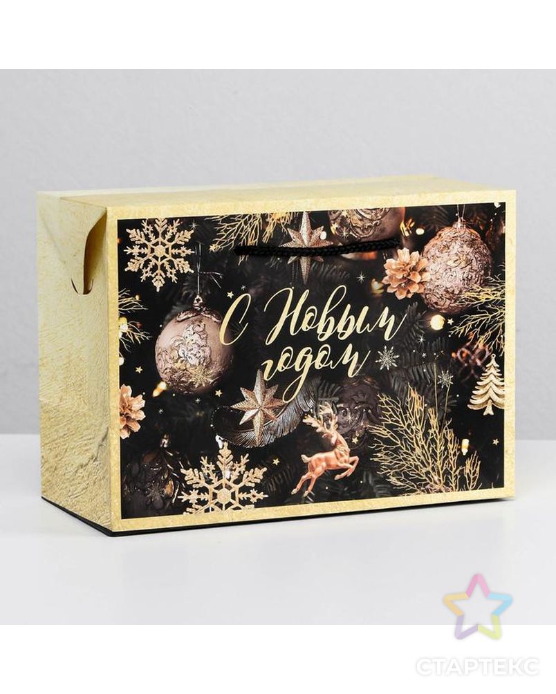 Пакет-коробка «Новогодняя ночь», 28 × 20 × 13 см арт. СМЛ-163919-1-СМЛ0006582852 1
