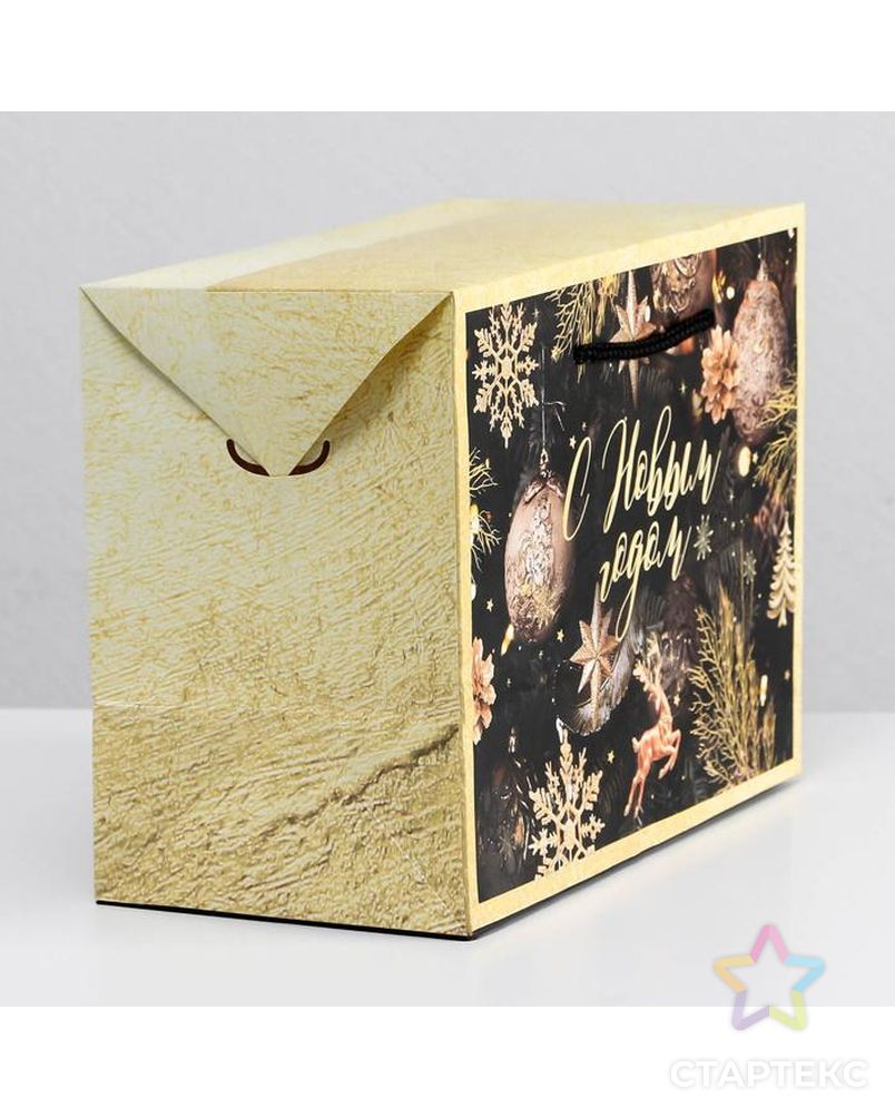 Пакет-коробка «Новогодняя ночь», 28 × 20 × 13 см арт. СМЛ-163919-1-СМЛ0006582852 2