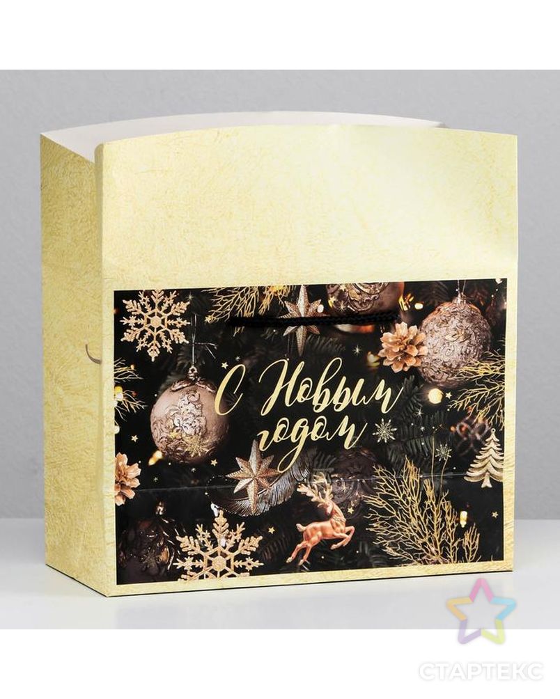 Пакет-коробка «Новогодняя ночь», 28 × 20 × 13 см арт. СМЛ-163919-1-СМЛ0006582852 3