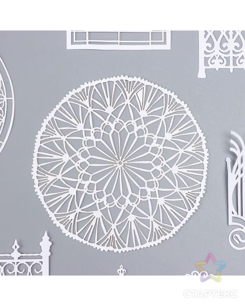 Декор для творчества бумажный "Ворота и окна" набор 10 шт 10х10 см арт. СМЛ-209593-1-СМЛ0006707511