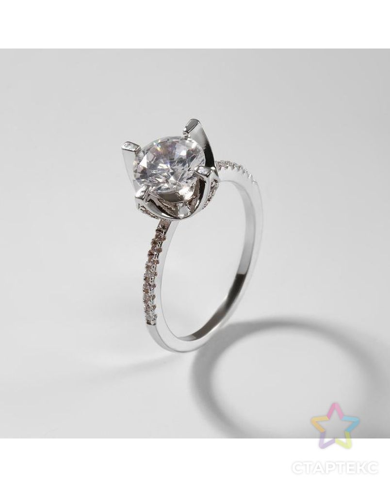 Кольцо "Богатство" прелесть, цвет белый в серебре, размер 18 арт. СМЛ-155201-1-СМЛ0006766214 1