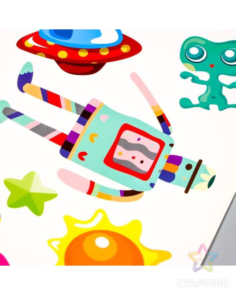 Наклейка пластик интерьерная цветная "Роботы" 50х70 см арт. СМЛ-209302-1-СМЛ0006770074 3