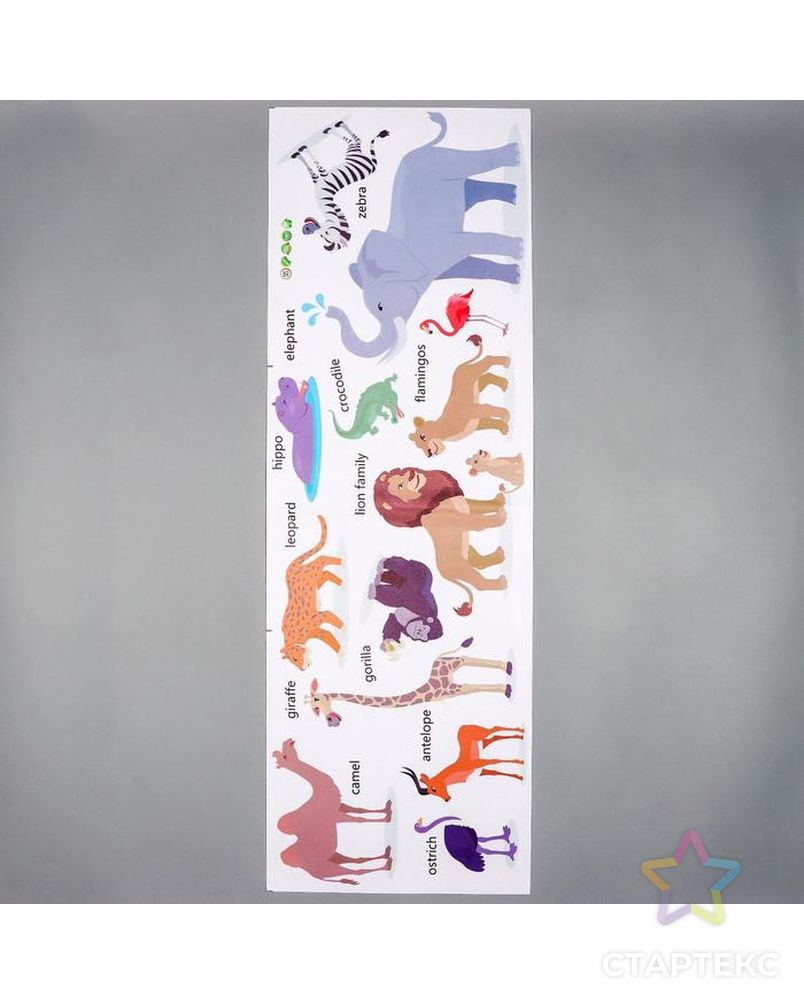 Наклейка пластик интерьерная цветная "Африканские звери" 30х90 см арт. СМЛ-209265-1-СМЛ0006770342 2