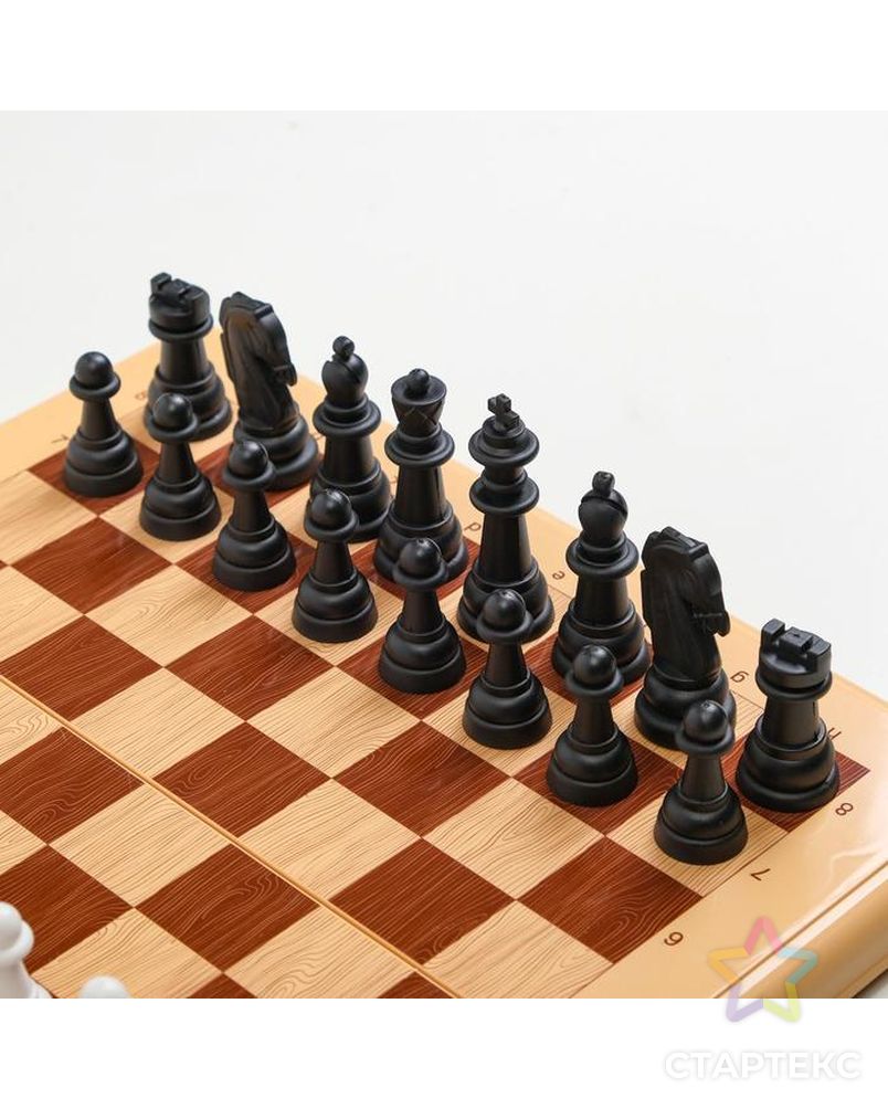 Игра настольная "Шахматы" 32х32 см, фигуры от 4 до 7 см, d=2.6 см арт. СМЛ-144279-1-СМЛ0006771715 3