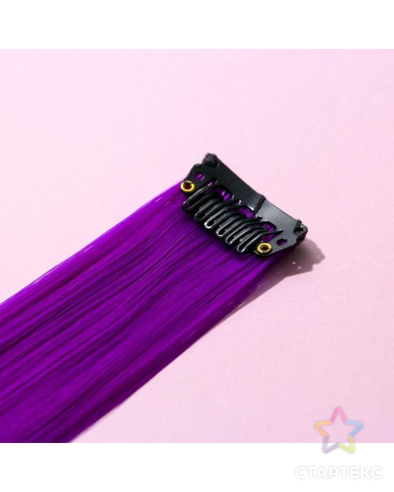 Цветные пряди для волос "отПАНДного нового года", (темно-фиолетовый) 50 см арт. СМЛ-186259-1-СМЛ0006772420 4