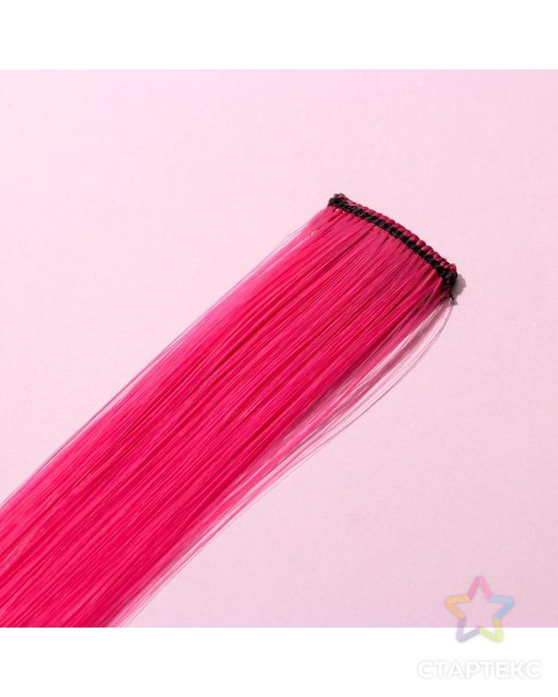 Цветные пряди для волос "Самой милой", (ярко-розовый) 50 см арт. СМЛ-186262-1-СМЛ0006772423