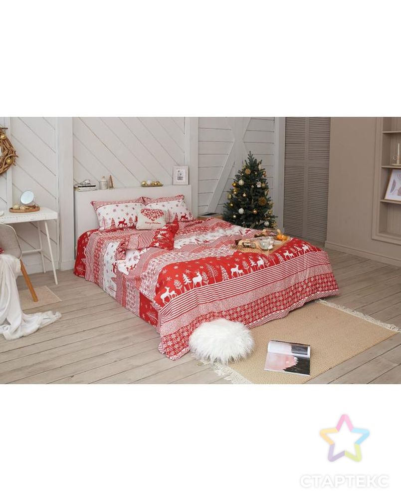 Постельное белье LoveLife евро Reindeer 200*217см,240*225см,50*70см-2шт арт. СМЛ-179731-2-СМЛ0006779074 12