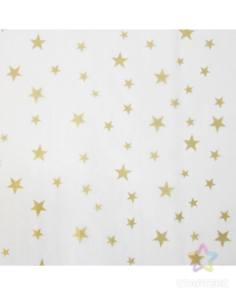 Бумага упаковочная тишью «Звезды, золото», 50 × 70 см уп.10 листов арт. СМЛ-168239-1-СМЛ0006840598 2