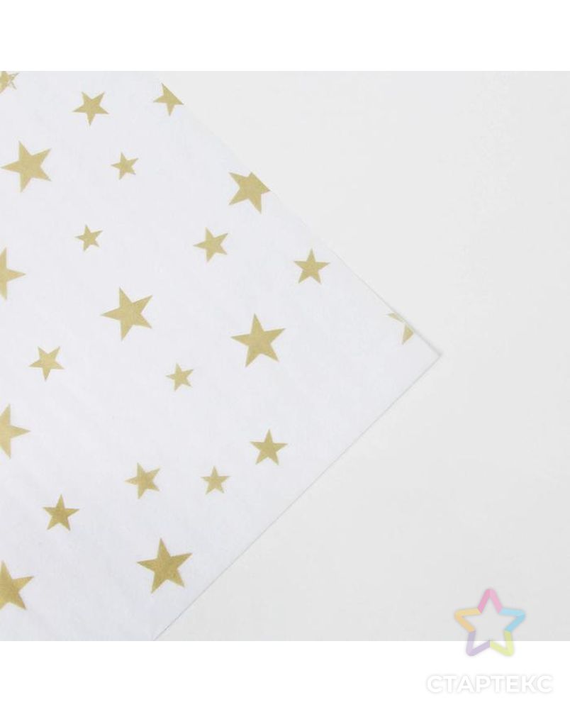 Бумага упаковочная тишью «Звезды, золото», 50 × 70 см уп.10 листов арт. СМЛ-168239-1-СМЛ0006840598 3