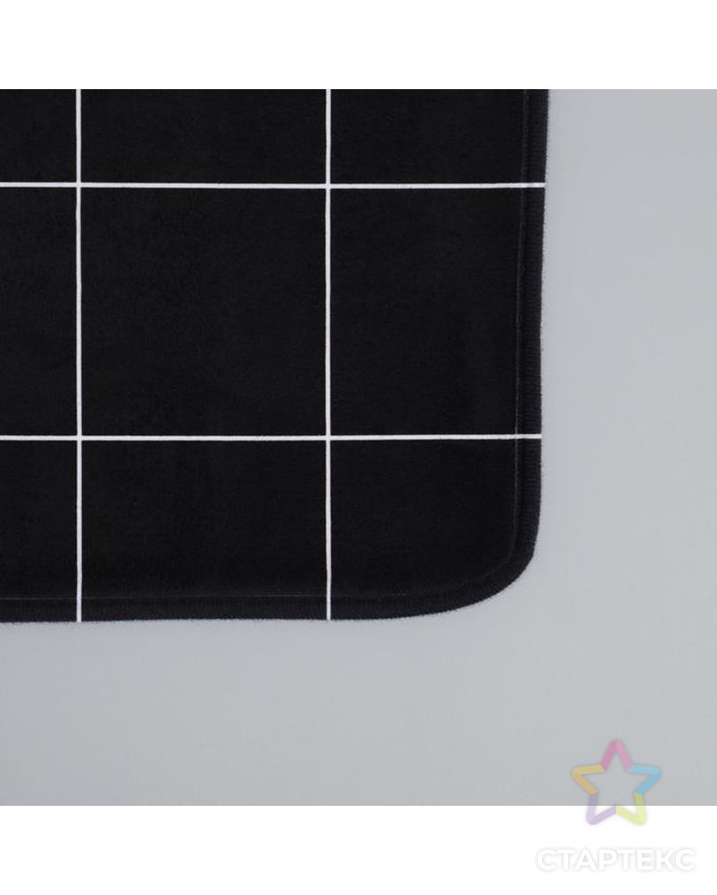 Коврик Доляна «Минимал», 45×120 см, цвет чёрный арт. СМЛ-159733-1-СМЛ0006847555 3