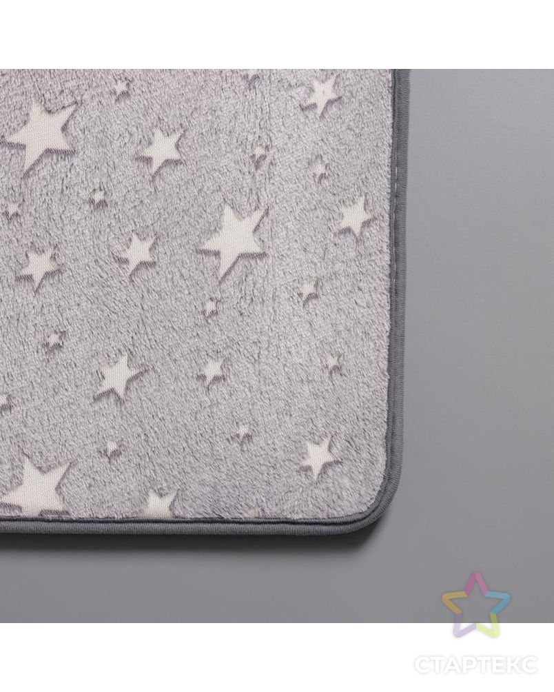 Набор ковриков для ванной и туалета Доляна «Светящиеся звезды», 2 шт: 50×80, 50×40 см, цвет серый арт. СМЛ-183425-1-СМЛ0006850639 3