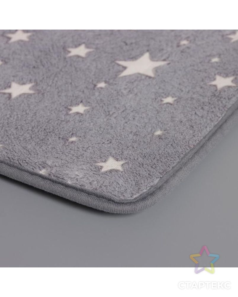 Набор ковриков для ванной и туалета Доляна «Светящиеся звезды», 2 шт: 50×80, 50×40 см, цвет серый арт. СМЛ-183425-1-СМЛ0006850639 5