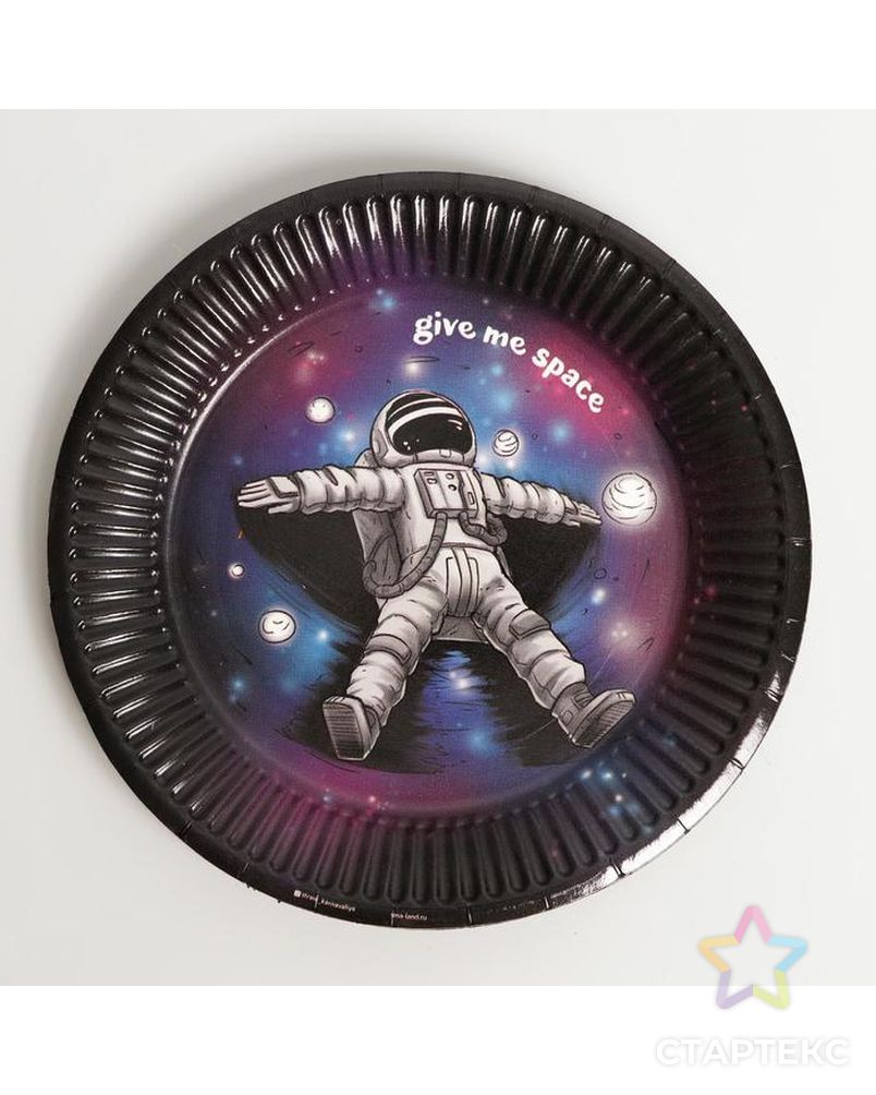 Набор бумажной посуды «Космического дня рождения», 6 тарелок, 6 стаканов, 1 гирлянда арт. СМЛ-163188-1-СМЛ0006853480 5