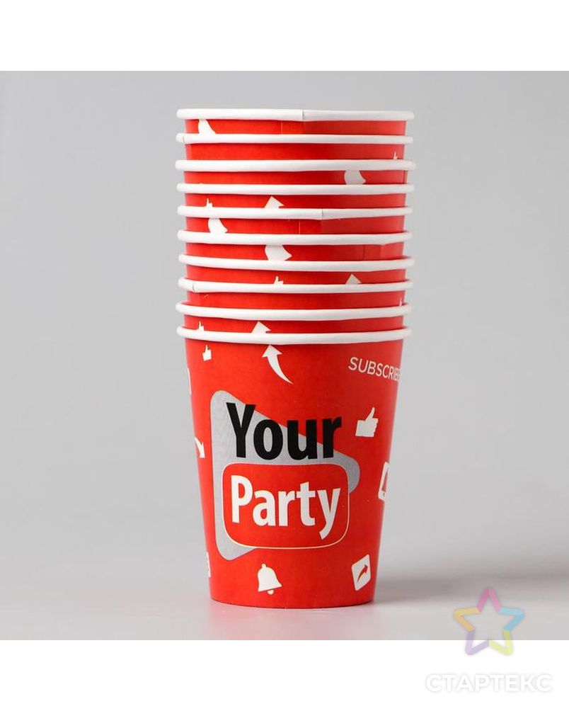 Набор бумажной посуды "Your party", 6 тарелок, 6 стаканов, 1 гирлянда арт. СМЛ-162170-1-СМЛ0006853487 3