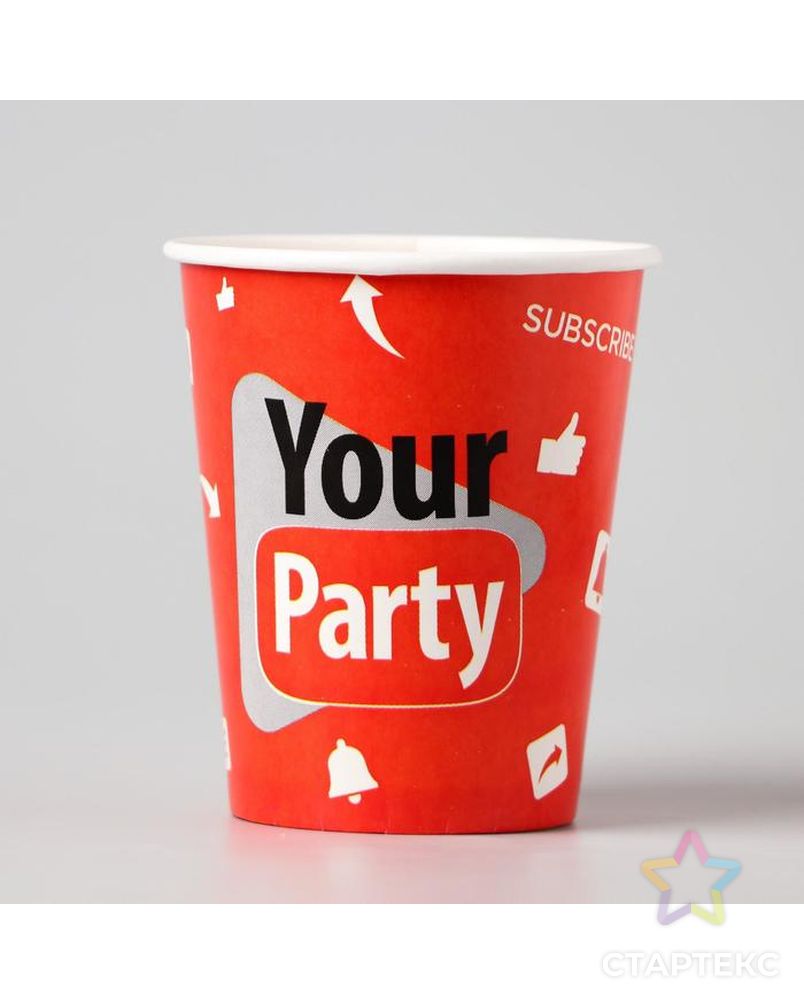 Набор бумажной посуды "Your party", 6 тарелок, 6 стаканов, 1 гирлянда арт. СМЛ-162170-1-СМЛ0006853487 4