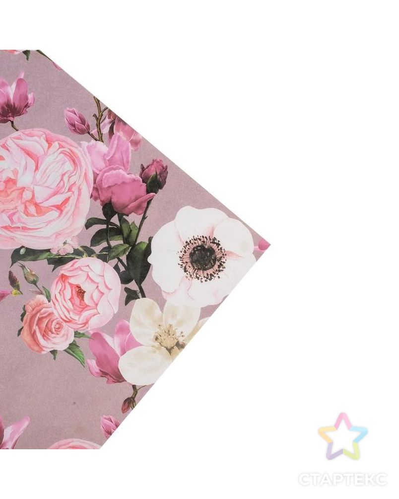 Бумага упаковочная крафтовая «Цветы для тебя», 50 × 70 см арт. СМЛ-153711-1-СМЛ0006884980 3