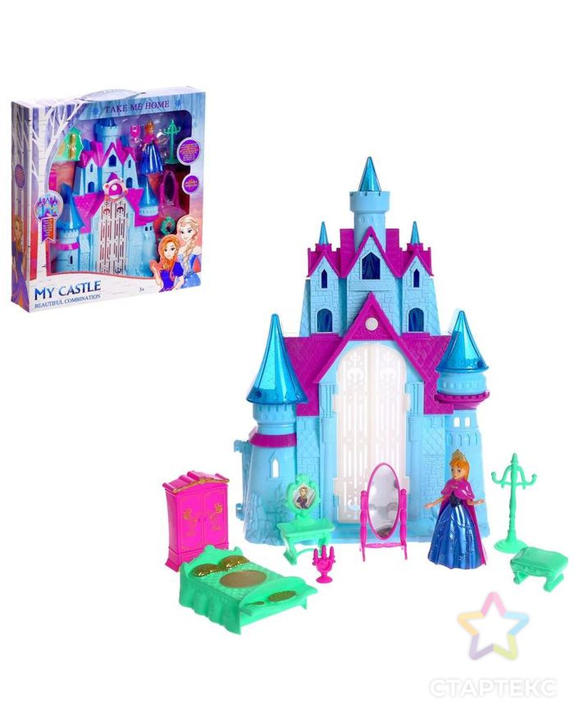 Замок для кукол "Принцессы" свет, звук, с принцессой и аксессуарами арт. СМЛ-164837-1-СМЛ0006886232 1