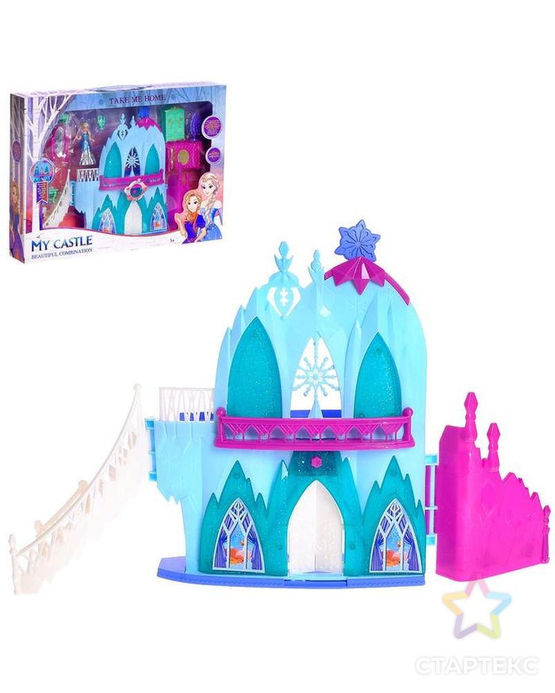 Замок для кукол "Принцессы" свет, звук, с принцессой и аксессуарами арт. СМЛ-164838-1-СМЛ0006886233 1