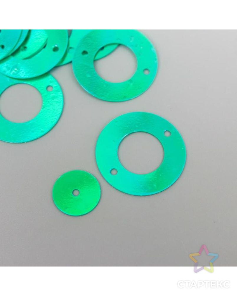 Пайетки "Круг в кольце" зелёные набор 30 гр d=2 см арт. СМЛ-181733-1-СМЛ0006886752 2