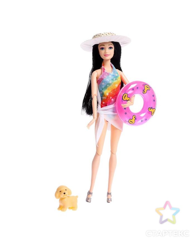 Кукла модель шарнирная "Милена на отдыхе" с питомцем и аксессуарами МИКС арт. СМЛ-183970-1-СМЛ0006887645
