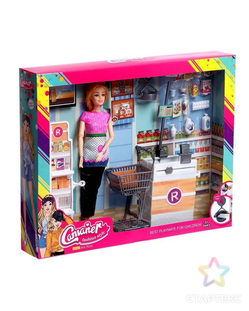 Кукла модель шарнирная "Продавец в супермаркете "  с мебелью и аксессуарами МИКС арт. СМЛ-183985-1-СМЛ0006887660 3