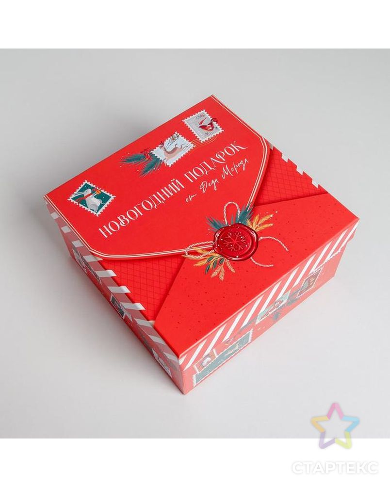 Набор подарочных коробок 5 в 1 «Новогодняя почта», 14 × 14 × 8 - 22 × 22 × 12 см арт. СМЛ-163110-1-СМЛ0006892235 3