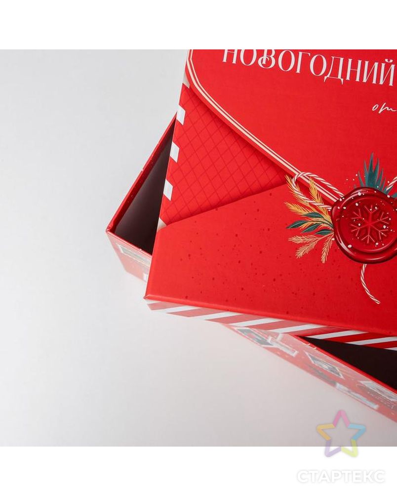 Набор подарочных коробок 5 в 1 «Новогодняя почта», 14 × 14 × 8 - 22 × 22 × 12 см арт. СМЛ-163110-1-СМЛ0006892235 5