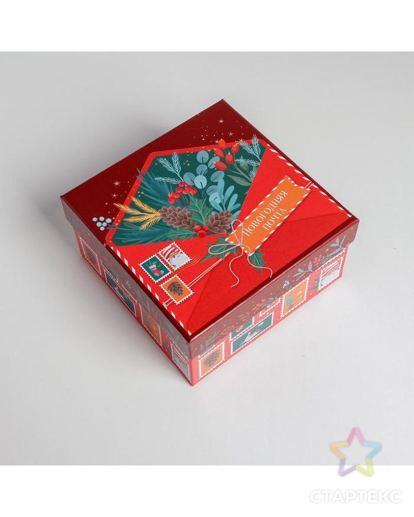 Набор подарочных коробок 5 в 1 «Новогодняя почта», 14 × 14 × 8 - 22 × 22 × 12 см арт. СМЛ-163110-1-СМЛ0006892235 6