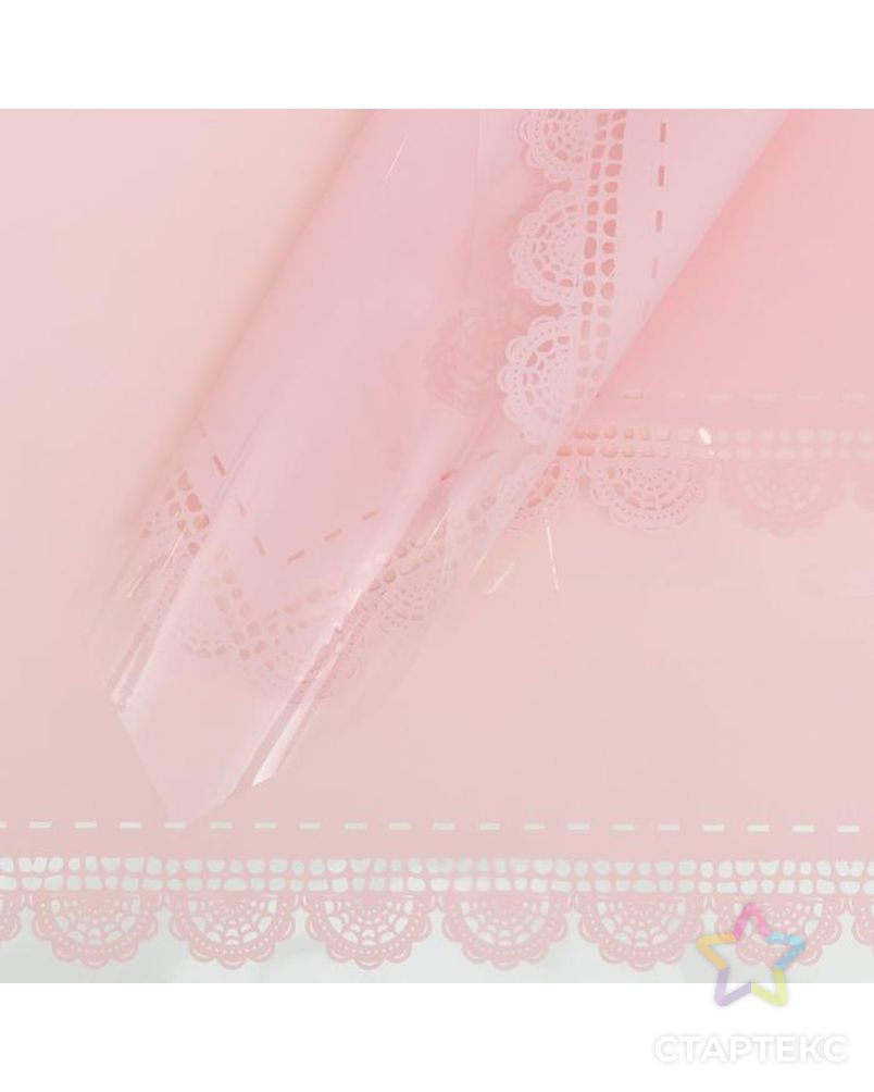 Пленка глянцевая "Кружева", 58*58 см, розовый арт. СМЛ-183466-1-СМЛ0006893330 1