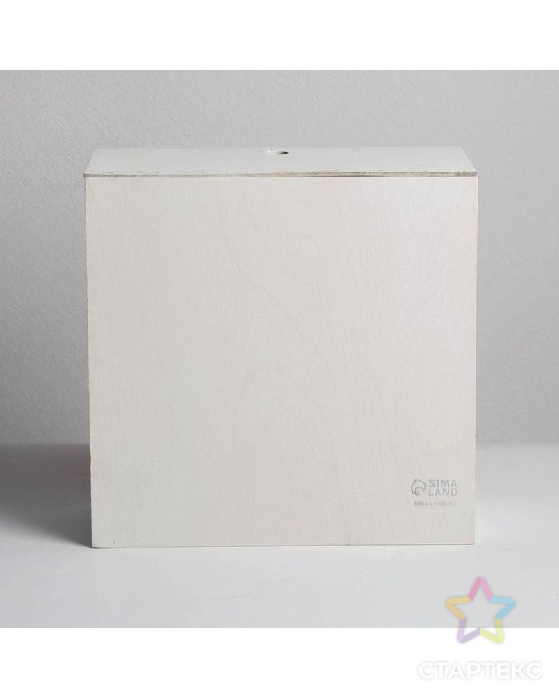 Ящик деревянный «Новогодний подарок», 25 × 25 × 10 см арт. СМЛ-163927-1-СМЛ0006903652 4