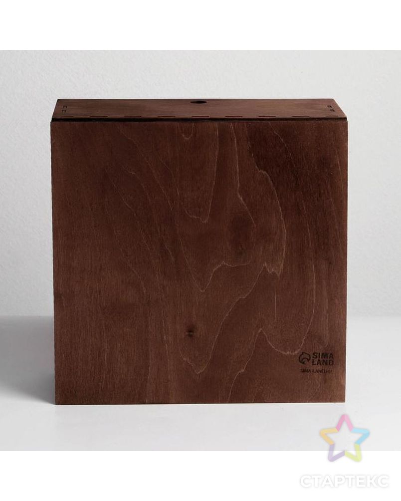 Ящик деревянный «Посылка», 25 × 25 × 10 см арт. СМЛ-163930-1-СМЛ0006903655 4
