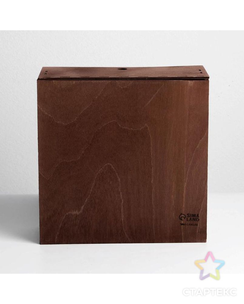 Ящик деревянный «Новогодняя елка», 25 × 25 × 10 см арт. СМЛ-163931-1-СМЛ0006903656 4