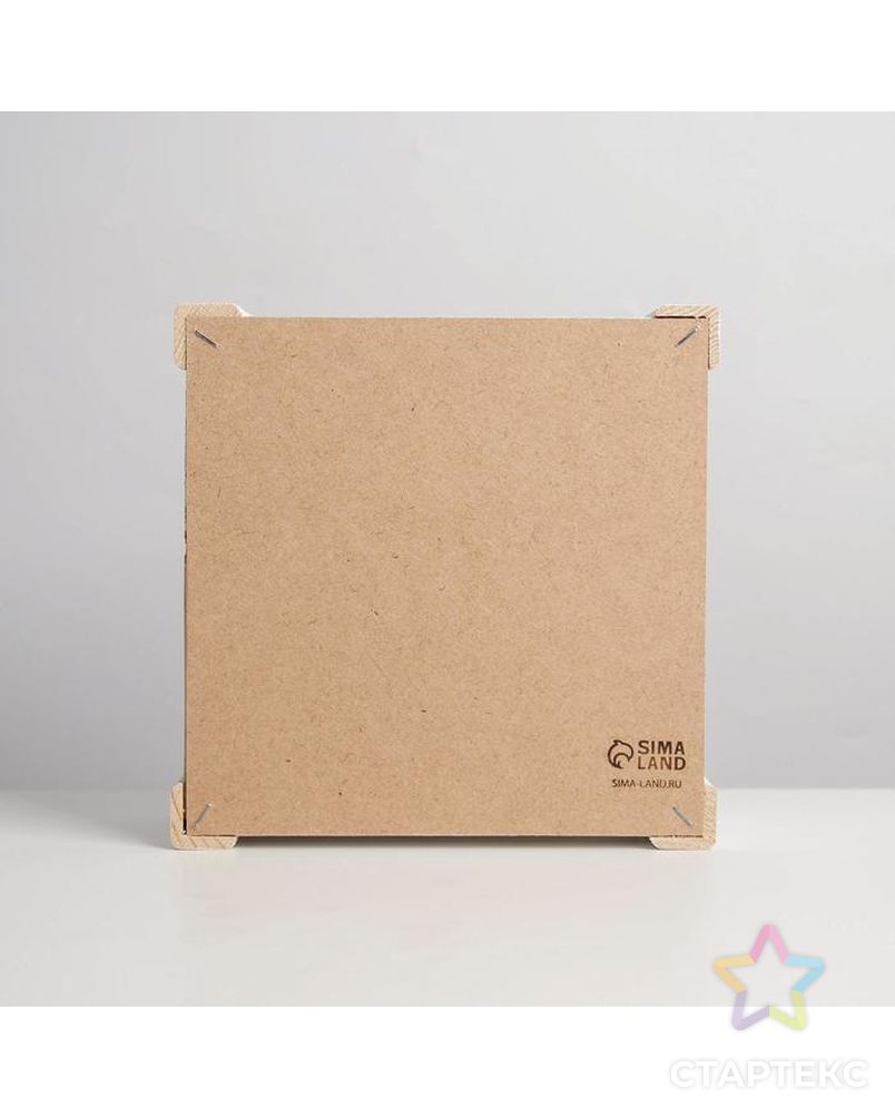 Ящик деревянный «Подарок», 20 × 20 × 10  см арт. СМЛ-163978-1-СМЛ0006903657 7