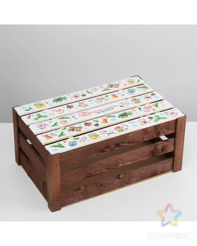 Ящик деревянный «Вкусный подарок», 21 × 30 × 15  см арт. СМЛ-162015-1-СМЛ0006903660 1