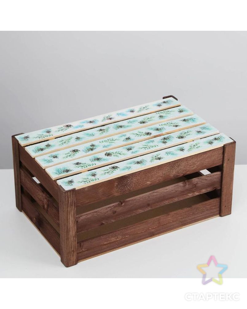 Ящик деревянный «Шишки», 21 × 30 × 15  см арт. СМЛ-162016-1-СМЛ0006903661 1