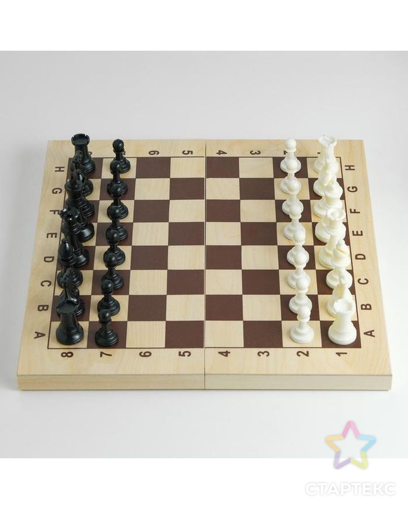 Шахматы гроссмейстерские 43х43 см, фигуры пластик, король h=9.7 см, пешка 4.2 см арт. СМЛ-149643-1-СМЛ0006903713 4