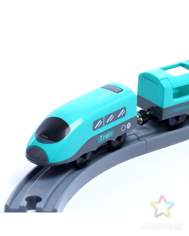 Железная дорога «Экспресс», 92 детали, работает от батареек, подходит для деревянных железных дорог арт. СМЛ-182702-1-СМЛ0006904738 3