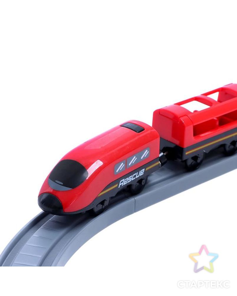 Железная дорога «Экспресс», 92 детали, работает от батареек, подходит для деревянных железных дорог арт. СМЛ-182703-1-СМЛ0006904739 3
