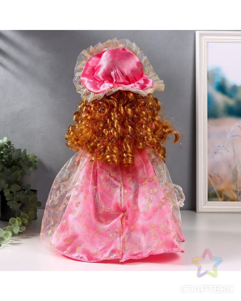 Кукла коллекционная керамика "Мадмуазель Эльза в розовом платье и шляпке" 40 см арт. СМЛ-159706-1-СМЛ0006906440 4