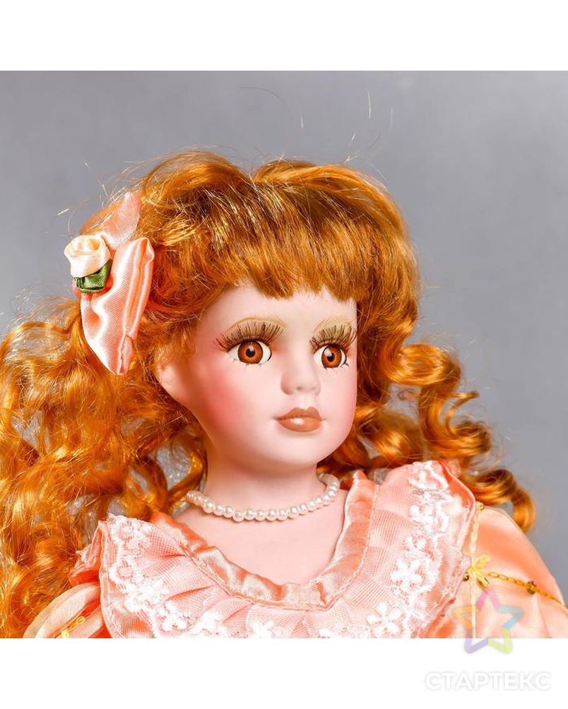 Кукла коллекционная керамика "Малышка Зоя в кремово-розовом платье с сумочкой" 40 см арт. СМЛ-159707-1-СМЛ0006906441 5