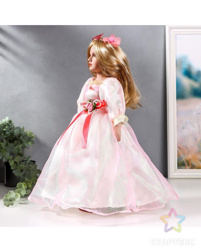 Кукла коллекционная керамика "Принцесса Лидия в нежно-розовом платье" 40 см арт. СМЛ-159708-1-СМЛ0006906442 3