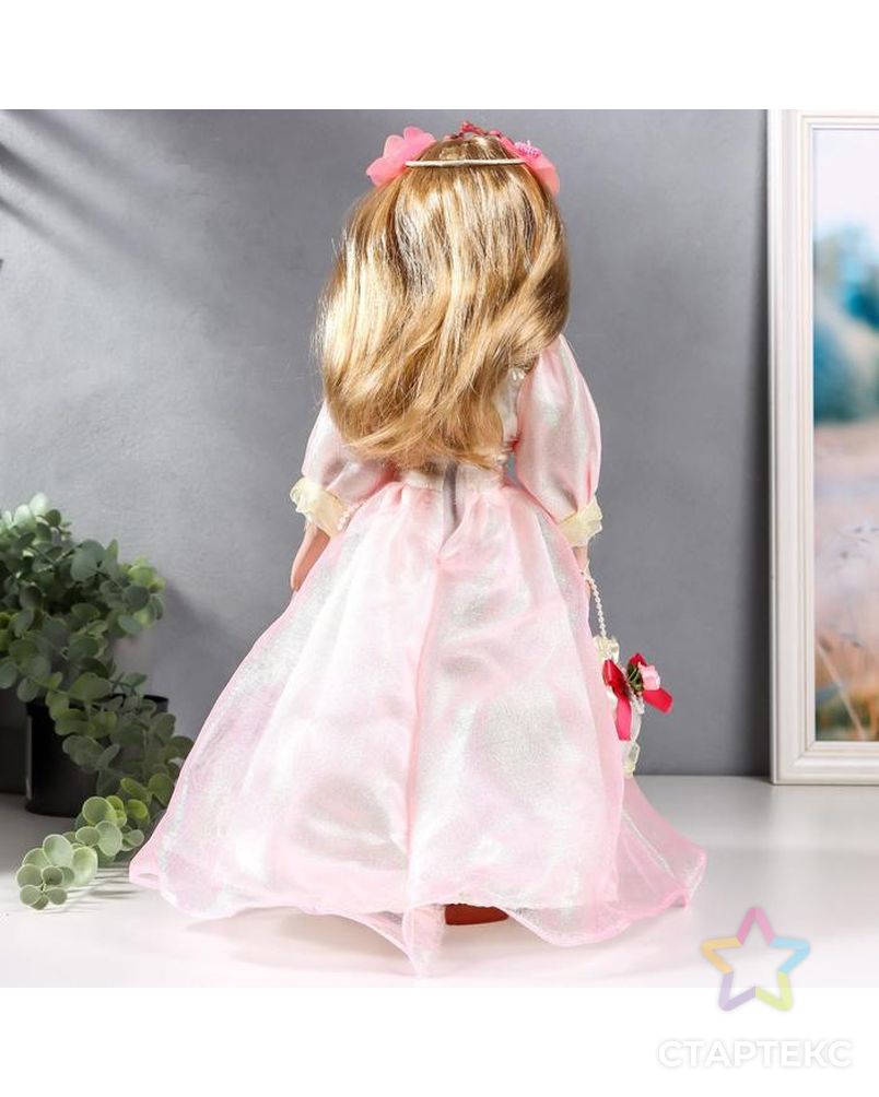 Кукла коллекционная керамика "Принцесса Лидия в нежно-розовом платье" 40 см арт. СМЛ-159708-1-СМЛ0006906442
