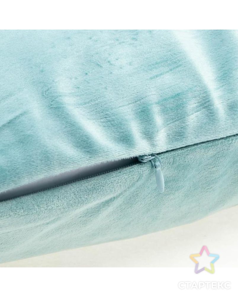 Чехол на подушку с кисточками Этель цвет голубой, 45х45 см, 100% п/э, велюр арт. СМЛ-168378-1-СМЛ0006906466