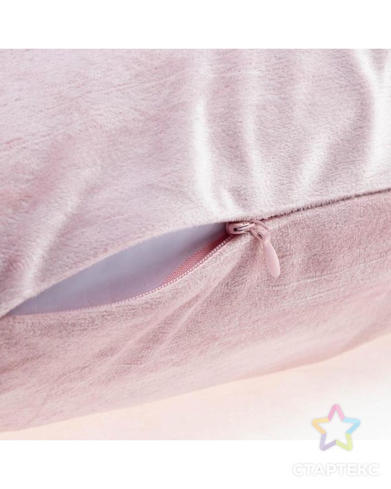 Чехол на подушку с кисточками Этель цвет розовый, 45х45 см, 100% п/э, велюр арт. СМЛ-168379-1-СМЛ0006906467 4