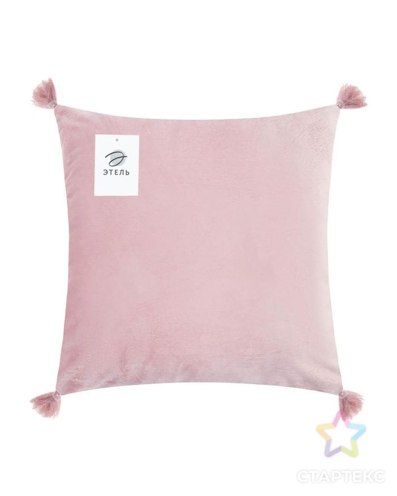 Чехол на подушку с кисточками Этель цвет розовый, 45х45 см, 100% п/э, велюр арт. СМЛ-168379-1-СМЛ0006906467 5