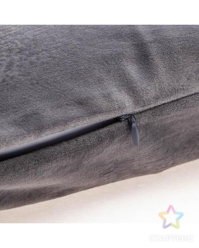 Чехол на подушку с кисточками Этель цвет серый, 45х45 см, 100% п/э, велюр арт. СМЛ-168381-1-СМЛ0006906469 4