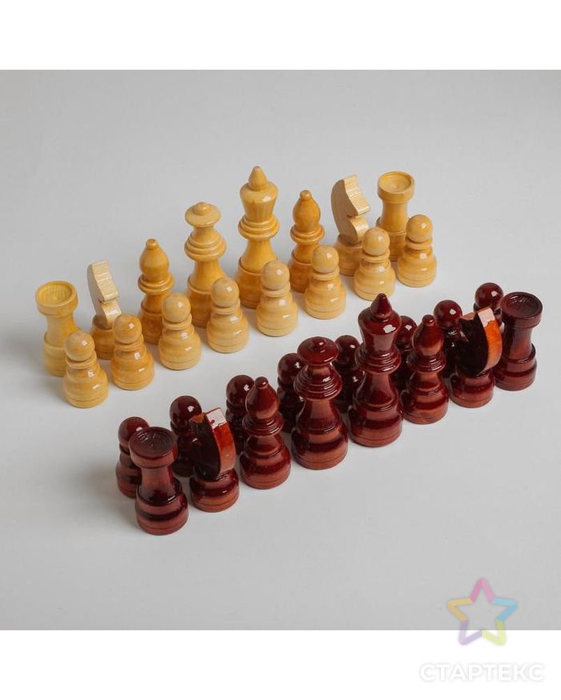 Шахматные фигуры гроссмейстерские, дерево, h=5.6-11.6 см, d=3.0-3,8 см арт. СМЛ-162161-1-СМЛ0006910811 1