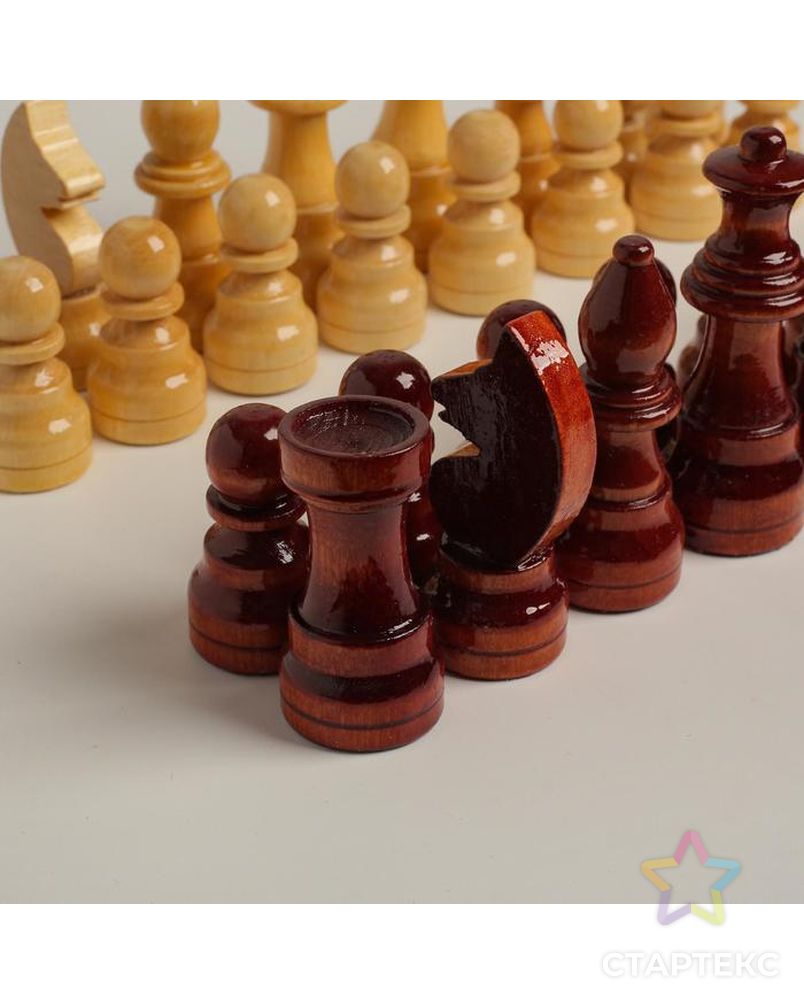 Шахматные фигуры гроссмейстерские, дерево, h=5.6-11.6 см, d=3.0-3,8 см арт. СМЛ-162161-1-СМЛ0006910811 2