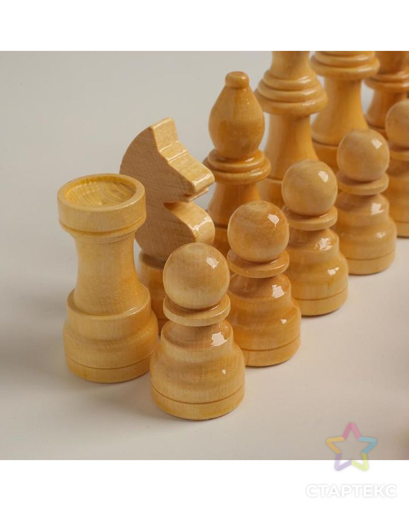 Шахматные фигуры гроссмейстерские, дерево, h=5.6-11.6 см, d=3.0-3,8 см арт. СМЛ-162161-1-СМЛ0006910811 3