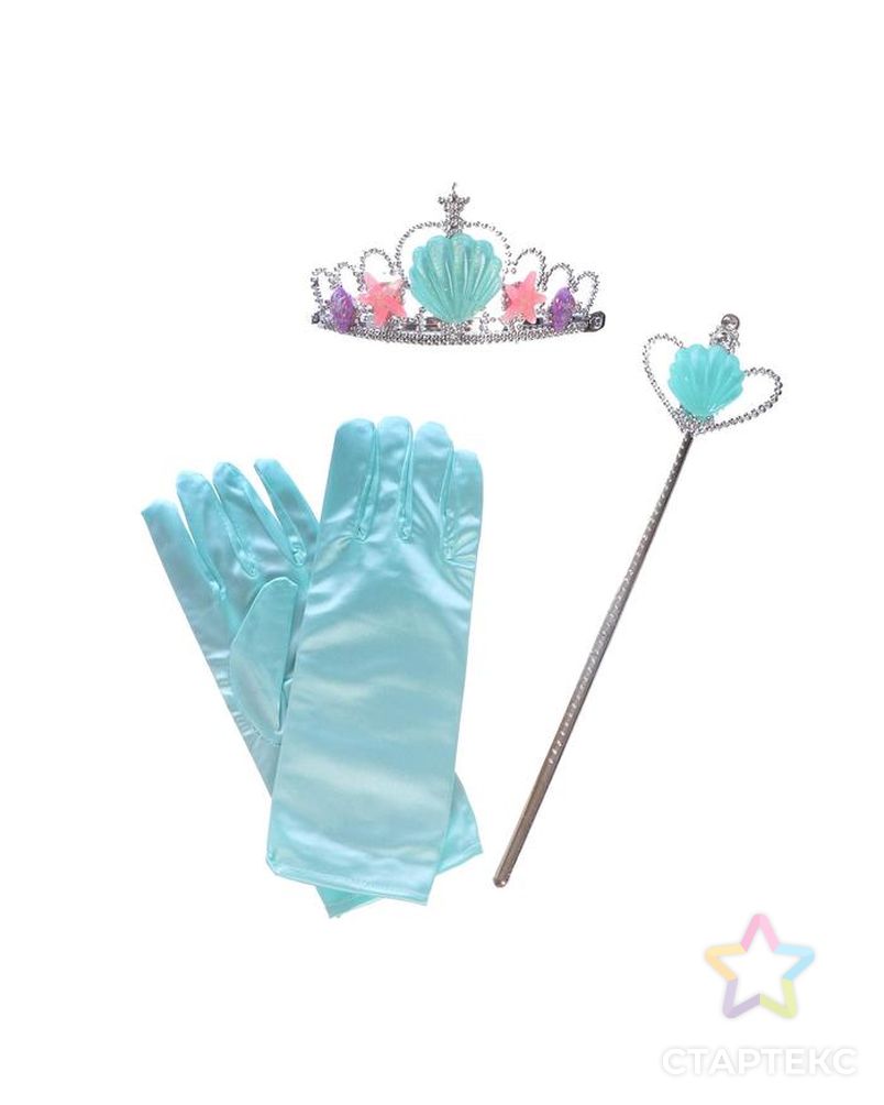 Карнавальный набор «Принцесса» 4 предмета: корона, перчатки, ободок, жезл арт. СМЛ-186344-1-СМЛ0006914583 1